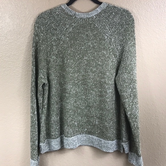 Eileen Fisher organic green and white crew neck sweater. - Picture 4 of 7